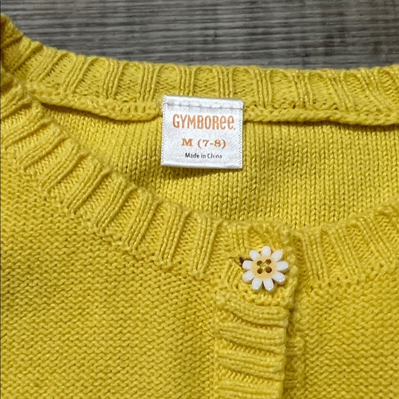 Vintage Gymboree yelliw cardigan size M 7-8 - Picture 2 of 6
